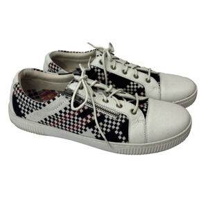 Born Tamara Sneakers Women's Size 10 Blue Red Plaid Checkered Preppy Comfort